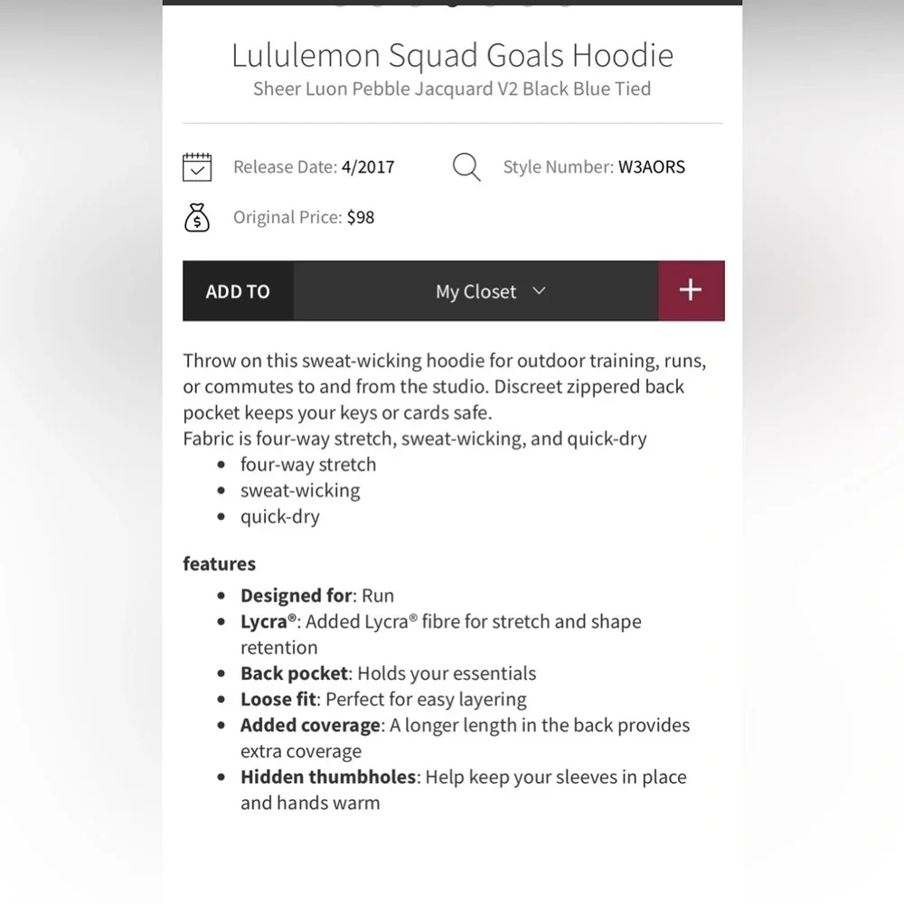 Lululemon Squad Goals Hoodie - Picture 5 of 5